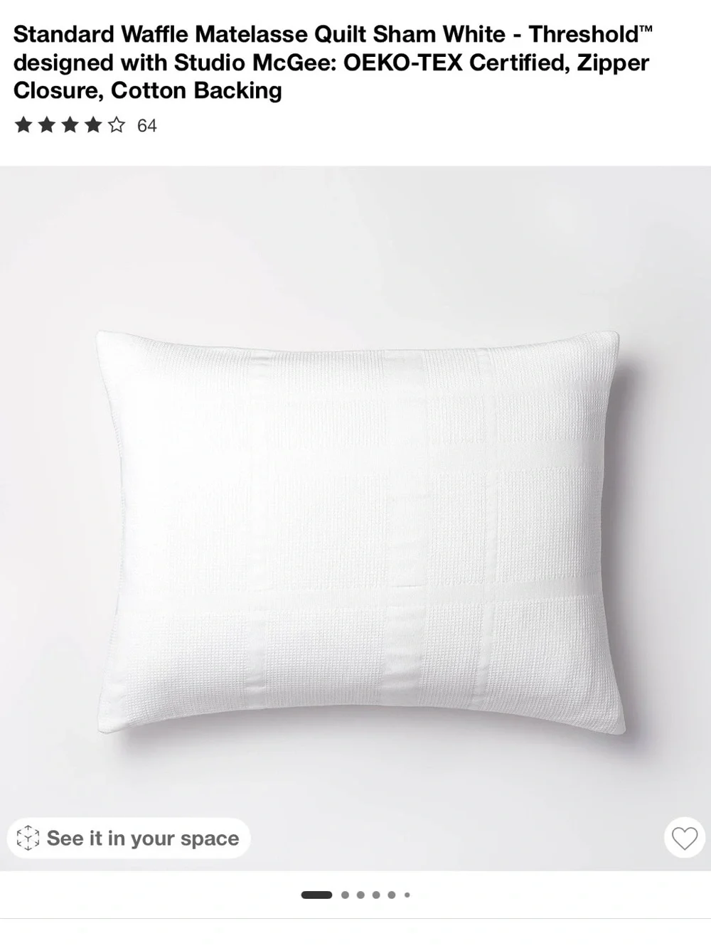 Threshold Studio McGee one pair standard Waffle Matelassé Shams- White